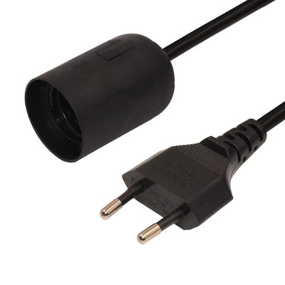 Регулируемый, сжимаемый кабель EU Plug E27 для лампочки с потолочным светильником для освещения помещений 220-240 В