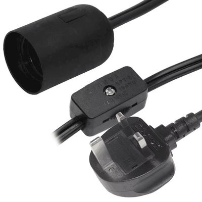 UK Plug E27 Cable Adapter Lamp Socket с встроенным переключателем включения/выключения, преобразователем для столовых ламп, 10A 250V