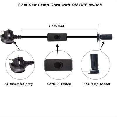 Кабель преобразователя розетки лампы E14 с UK Plug & 303 Switch, 250V 3A для старинных светильников