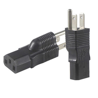 Промышленный класс NEMA 5-15P до IEC 320 C13 Вставка адаптера питания для серверной стойки / центра обработки данных с 125V 15A высоким током и огнестойким корпусом (соответствует стандарту UL)
