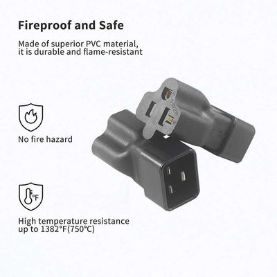 NEMA 5-15R к IEC 320 C20 Конвертерный адаптер для центра обработки данных / промышленного использования, 250V 15A прочный разъем питания