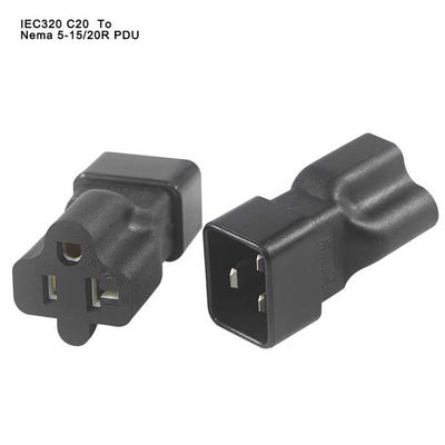 NEMA 5-15R к IEC 320 C20 Конвертерный адаптер для центра обработки данных / промышленного использования, 250V 15A прочный разъем питания