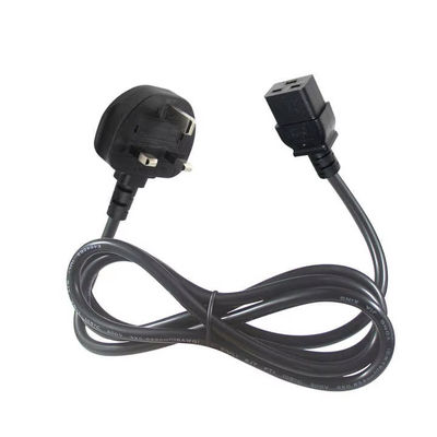 UK to C19 Heavy Duty Power Cord Cable for Data Centers 16A 250V 14AWG 1.2M черный Сертификат безопасности BS1363