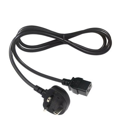 UK to C19 Heavy Duty Power Cord Cable for Data Centers 16A 250V 14AWG 1.2M черный Сертификат безопасности BS1363