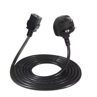 UK to C19 Heavy Duty Power Cord Cable for Data Centers 16A 250V 14AWG 1.2M черный Сертификат безопасности BS1363