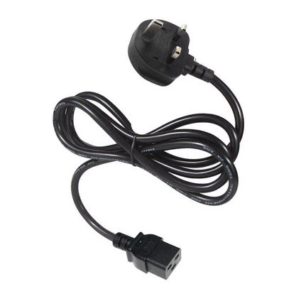 UK to C19 Heavy Duty Power Cord Cable for Data Centers 16A 250V 14AWG 1.2M черный Сертификат безопасности BS1363