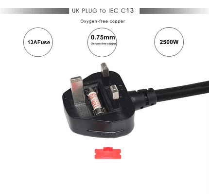 UK to C7 Power Cord Cable 1.5M 250V 2.5A 18AWG Гибкий ПВХ для Nintendo Switch / динамиков / адаптера питания для ноутбуков