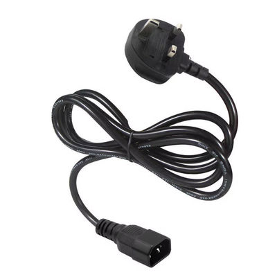 UK to C14 Power Cord 1.2M 250V 10A 16AWG Shielded Cable for UPS/Server Rack/Medical Device (IP67/RoHS/BS1363) - защищённый кабель для UPS/серверной стойки/медицинского устройства