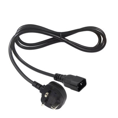UK to C14 Power Cord 1.2M 250V 10A 16AWG Shielded Cable for UPS/Server Rack/Medical Device (IP67/RoHS/BS1363) - защищённый кабель для UPS/серверной стойки/медицинского устройства