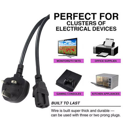 UK C15 Power Cord 3-Pin Plug to IEC C15 Cable for Industrial Appliances (Великобритания C15 Электрический кабель с трехприцепным разъемом к кабелю IEC C15 для промышленных приборов)