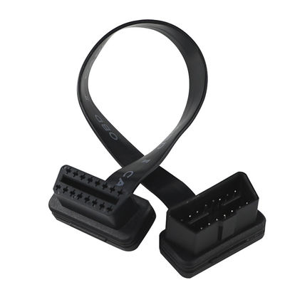 OBD-II Кабель расширения с плоской лентой с 16-контактным мужским и женским разъемом для диагностического сканера транспортного средства GPS-трекера