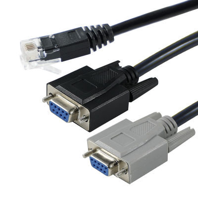 RJ45 до двойного серийного кабеля DB9 для устройства связи с разделением серверов консоли