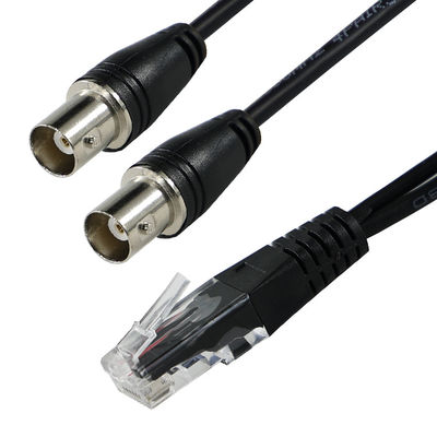 RJ45/RJ48 Мужчина на двойной BNC Женщина кабель адаптера для T1/E1 интерфейса передачи сигнала Коаксиальный преобразователь разделительA