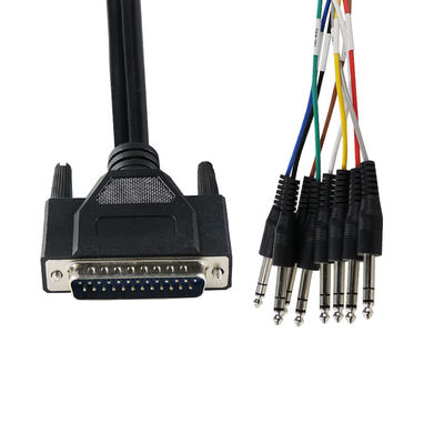Кабель-разветвитель DB - 25 на 6,35 мм TS, экранированный, 28AWG, для профессионального аудиооборудования/студий звукозаписи, длина 4 фута