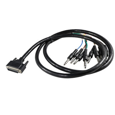 Кабель-разветвитель DB-25 на 6.35 мм TS, экранированный, 28AWG, 4 фута
