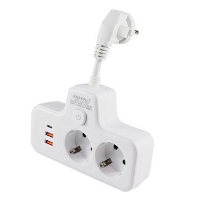 Многофункциональный расширитель розетки питания ЕС с 2 портами USB, 2 розетками переменного тока и портом зарядки типа C