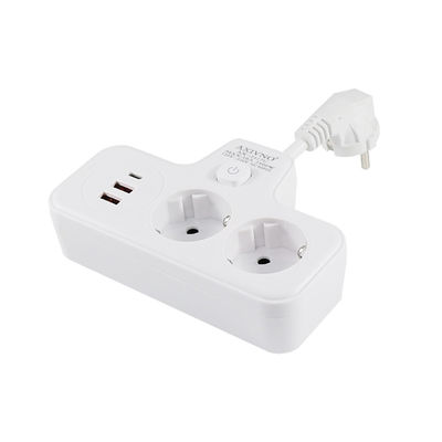 Многофункциональный расширитель розетки питания ЕС с 2 портами USB, 2 розетками переменного тока и портом зарядки типа C