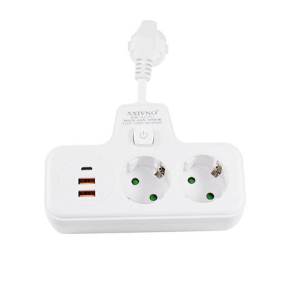 Многофункциональный расширитель розетки питания ЕС с 2 портами USB, 2 розетками переменного тока и портом зарядки типа C