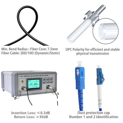 Кабель с оптическими волокнами от SC до LC одномодный мультимодный для дата-центров