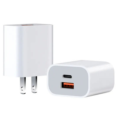 US 2-Pin 30W Dual Port Wall Charger   USB-C & USB-A выходной быстрый зарядный адаптер для телефона, планшета, камеры
