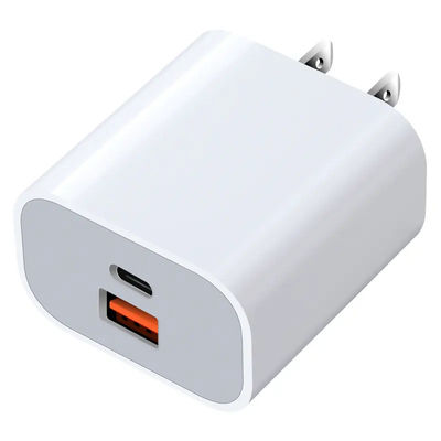 US 2-Pin 30W Dual Port Wall Charger   USB-C & USB-A выходной быстрый зарядный адаптер для телефона, планшета, камеры