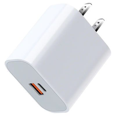 US 2-Pin 30W Dual Port Wall Charger   USB-C & USB-A выходной быстрый зарядный адаптер для телефона, планшета, камеры