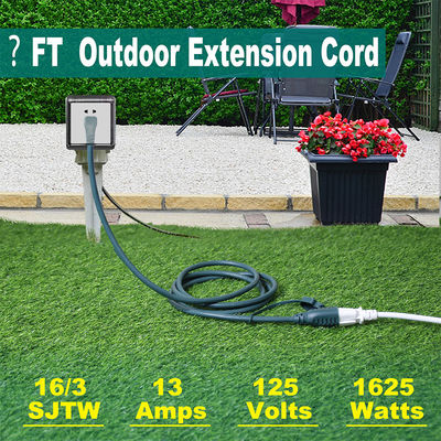 Удлинитель для наружного использования с плоской вилкой 90 градусов NEMA 5-15P на 5-15R, 6 футов