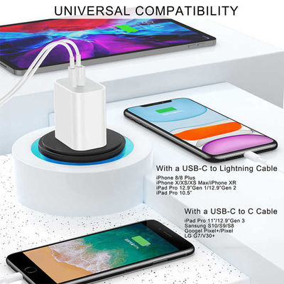 Настенное зарядное устройство US 2-Pin 18W с двумя USB-портами – адаптер питания с быстрой зарядкой Type-C и USB-A для смартфонов, планшетов, камер