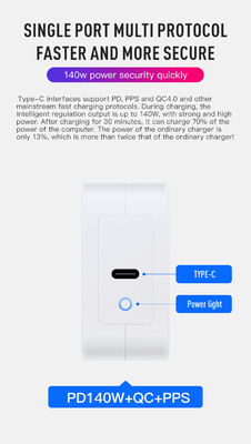 Зарядное устройство для стены с высокой мощностью USB-C EU 2-Pin 140W  Адаптер быстрой зарядки типа C для ноутбука, планшета, Steam Deck, MacBook, путешествия
