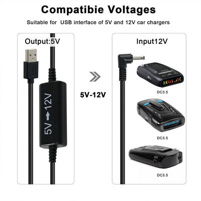 USB-кабель для повышения напряжения от 5 В до 12 В с угловым разъемом постоянного тока - адаптер для повышения напряжения для роутера, светодиодной ленты, камеры, вентилятора
