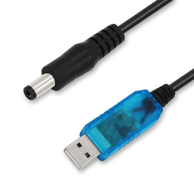 USB в DC 5V на 12V повышающий кабель питания с прозрачным синим/белым/розовым корпусом - адаптер повышения для роутера, светодиодов, устройств IoT