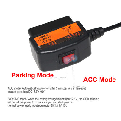 OBD2 в DC 5.5x2.1mm Кабель питания для Dash Cam- ACC / парковочный режим аппаратный адаптер с умным отключением напряжения для автомобильного DVR 12V