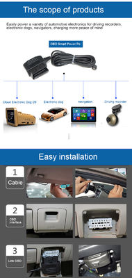 OBD2 в DC 5.5x2.1mm Кабель питания для Dash Cam- ACC / парковочный режим аппаратный адаптер с умным отключением напряжения для автомобильного DVR 12V
