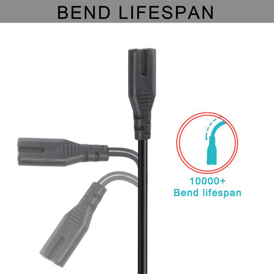 NEMA 1-15P до IEC C7 Power Cord - Flat Plug to Figure-8 Connector Cable для ноутбуков, DVD-плееров, игровых консолей, небольших приборов