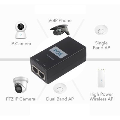 Настольный активный PoE инжектор - Адаптер питания Power over Ethernet 48 В IEEE 802.3af/at для IP-камер, беспроводных точек доступа, VoIP-телефонов