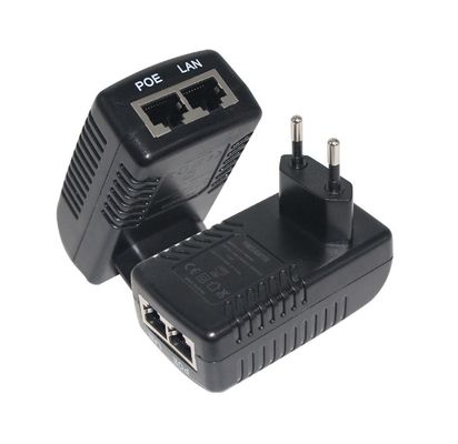 EU Plug PoE Injector- 48V Active Power Over Ethernet Supply IEEE 802.3af/at для IP-камеры, беспроводной точки доступа, VoIP-телефона