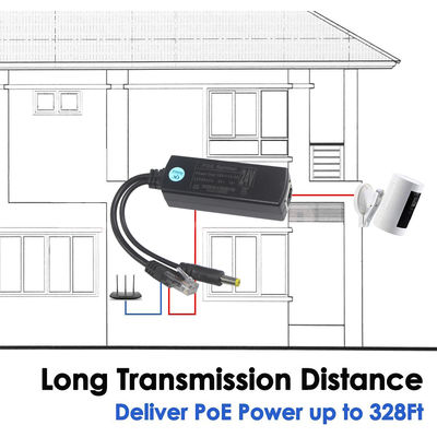 PoE сплиттер с выходом постоянного тока - понижающий преобразователь питания Power over Ethernet 48 В в 12 В/9 В/5 В для IP-камер, Raspberry Pi, точек доступа