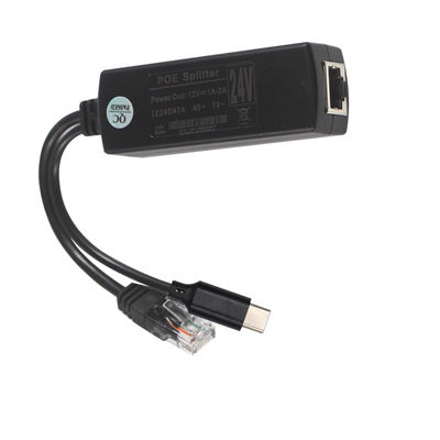 PoE разветвитель с выходом USB-C - преобразователь питания Power over Ethernet 48 В в 5 В/9 В/12 В для планшетов, телефонов, Raspberry Pi, устройств USB-C