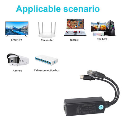 PoE разветвитель с выходом USB-C - преобразователь питания Power over Ethernet 48 В в 5 В/9 В/12 В для планшетов, телефонов, Raspberry Pi, устройств USB-C