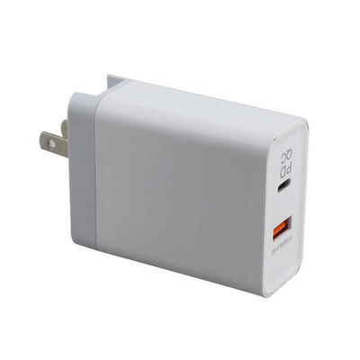 Сетевое зарядное устройство с двумя портами (USB-C и USB-A) и вилкой США, 45 Вт