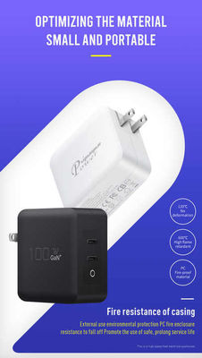 US Plug 100W Dual USB-C Wall Charger ️ 2-портный адаптер быстрой зарядки для ноутбука, планшета, телефона, устройств типа C (100 ️ 240 В вход)