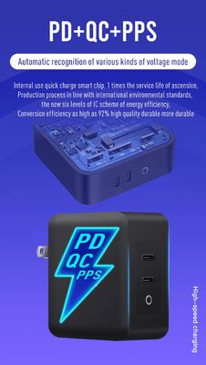 Настенное зарядное устройство US с 2 контактами и одним портом USB-C, выходная мощность 140 Вт, адаптер быстрой зарядки для ноутбука/мобильного телефона