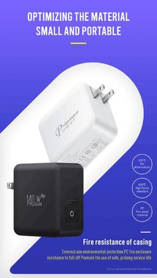 120W Зарядное устройство GaN PD с двумя USB-C портами и американской вилкой (2 контакта)