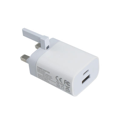 Великобритания 2-контактный настенный зарядчик с портами USB-C и USB-A, выход 20 Вт, компактный двухконтактный адаптер питания для телефона / планшета