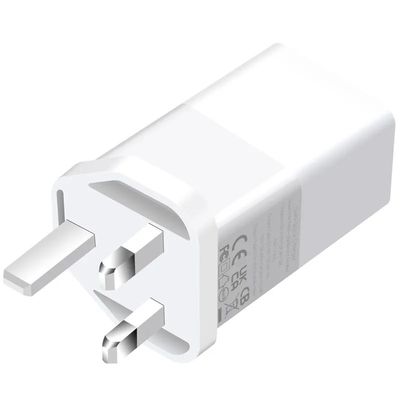 Настенное зарядное устройство UK с 2 контактами и портами USB-C и USB-A, двухпортовый адаптер питания 65 Вт для ноутбука/телефона/планшета