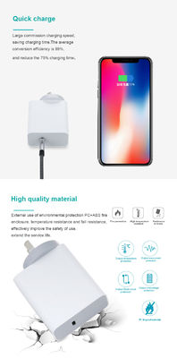 Сетевое зарядное устройство AU с 2-контактным разъемом USB-C, адаптер питания 60 Вт для ноутбука, планшета, мобильного телефона