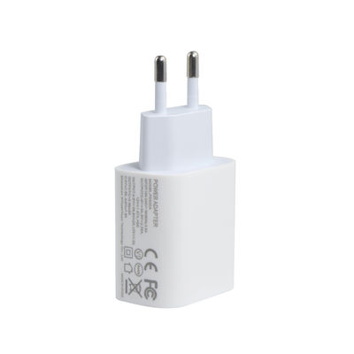 Настенное зарядное устройство EU с 2 контактами и портами USB-C и USB-A, компактный адаптер питания на 20 Вт с двумя портами для зарядки телефонов и планшетов