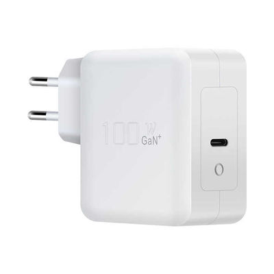 EU 2-Pin USB-C настенное зарядное устройство, 100 Вт высокоскоростной адаптер питания типа C для ноутбуков, планшетов и мобильных устройств