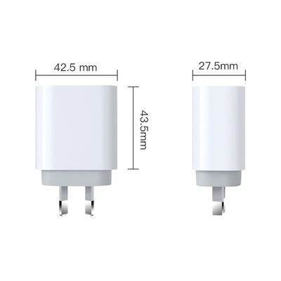 Сетевое зарядное устройство AU с 2-контактным разъемом USB-C, быстрая зарядка 30 Вт Type-C для смартфонов, планшетов и небольших ноутбуков