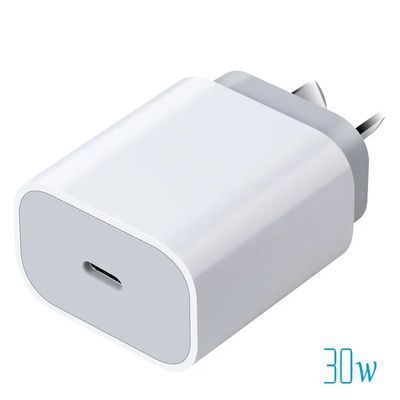 Сетевое зарядное устройство AU с 2-контактным разъемом USB-C, быстрая зарядка 30 Вт Type-C для смартфонов, планшетов и небольших ноутбуков